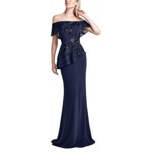 NEW DAYMOR off-the-shoulder formal gown in navy